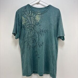 VTG Y2K Manchester Ltd Made For Buckle Mens Tshirt Size XL Grunge Distressed